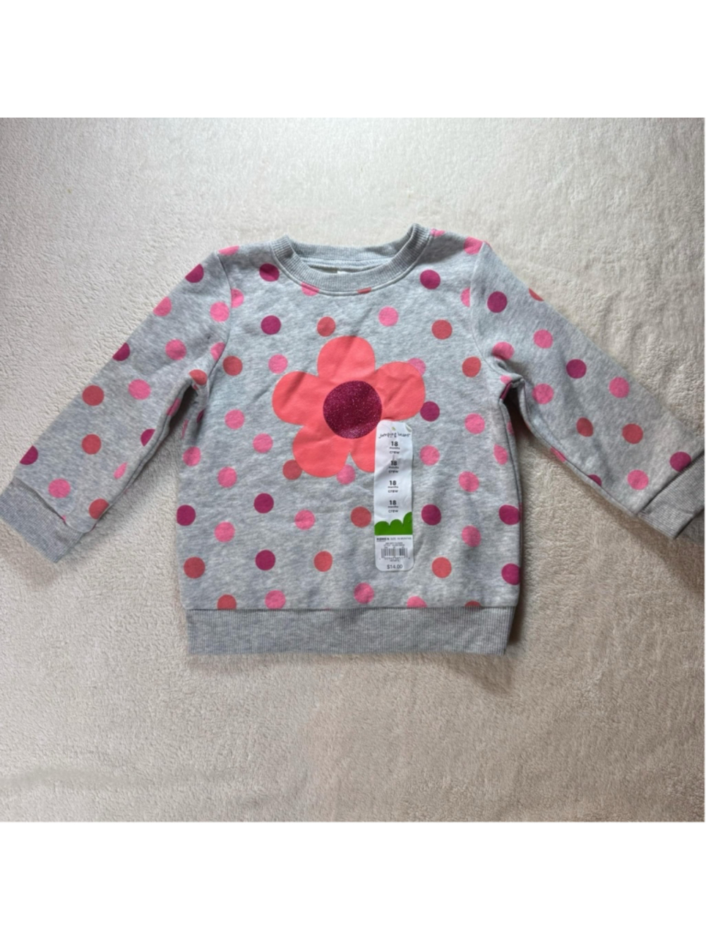 Girls Jumping Beans Sweatshirt 18M Pink Gray